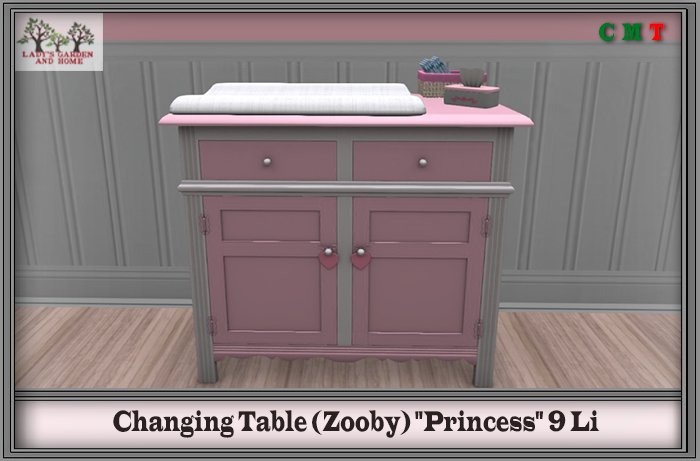 Lady's Garden - Changing Table (Zooby) "Princess" 9 Li