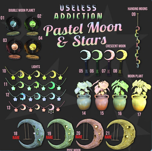 06 UA: Pastel Moon&Stars-Crescent Moon Green Box