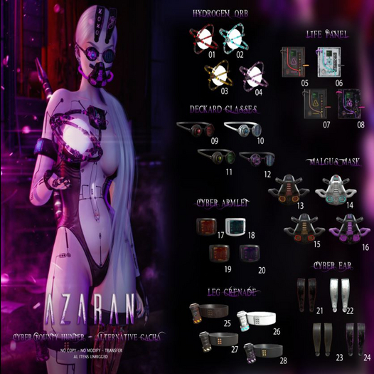 9 - AZARAN - CYBER BOUNTY HUNTER - DECKARD GLASSES RED - 9