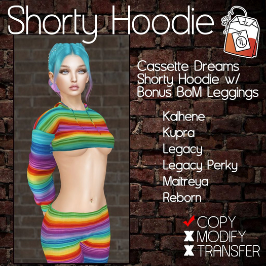 ~TL~ Pride Stripes Shorty Hoodie Set