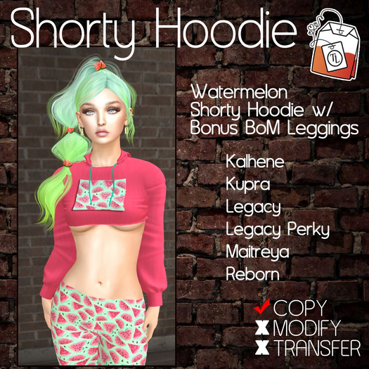 ~TL~ Watermelon Shorty Hoodie Set