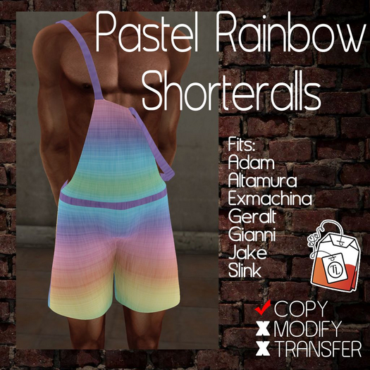 ~TL~ Pastel Rainbow Shorteralls