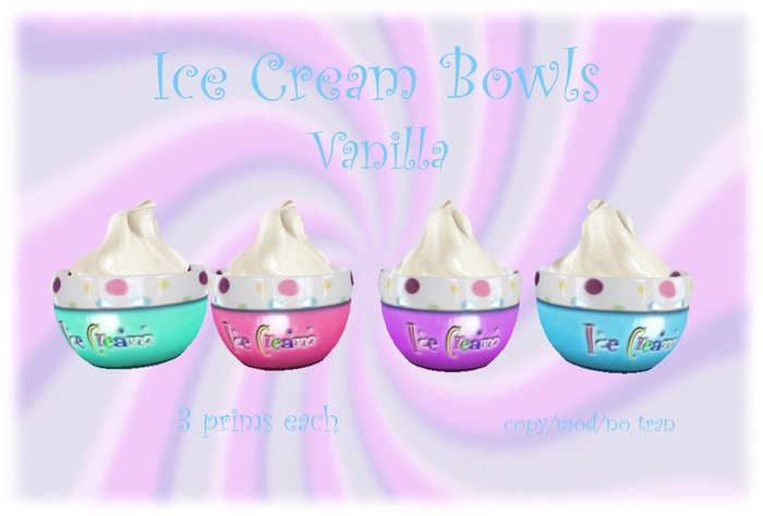 Vanilla Ice Cream Bowl Set