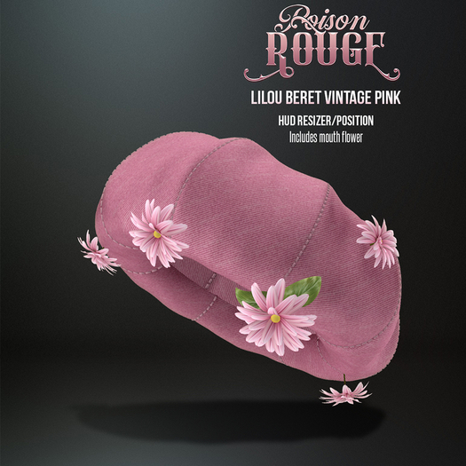 POISON ROUGE Lilou Beret Vintage Pink