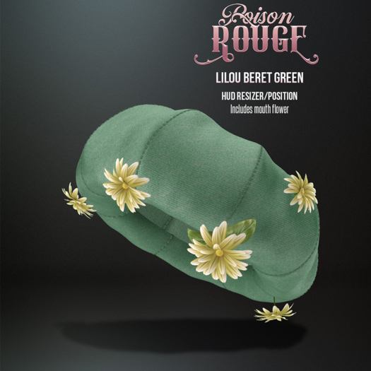 POISON ROUGE Lilou Beret Green