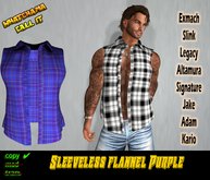 Purple Sleeveless Flannel Hud