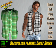Light Green Sleeveless Flannel Hud
