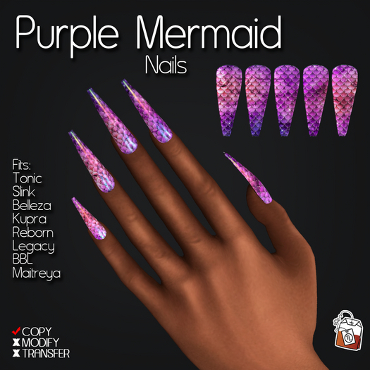 ~TL~ Purple Mermaid Iridescent Nails