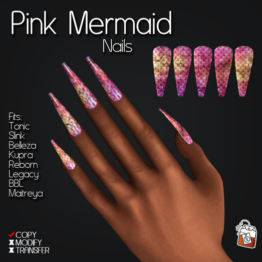 ~TL~ Pink Mermaid Iridescent Nails