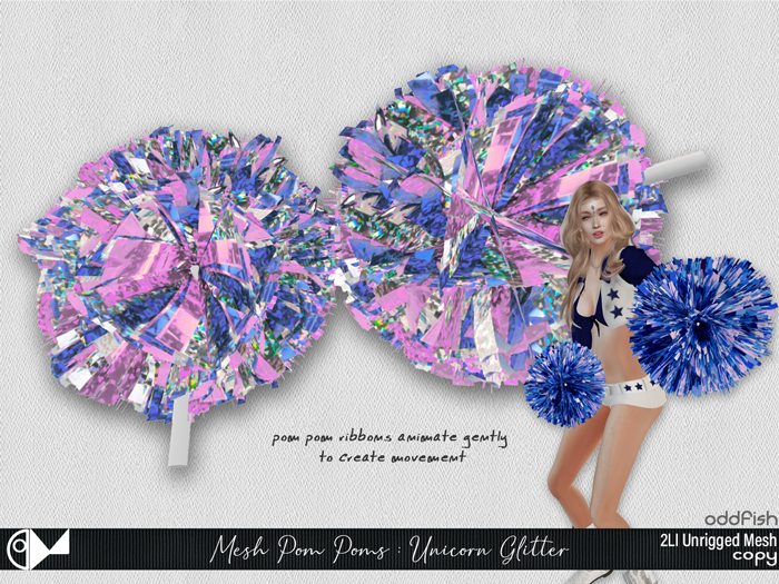 Mesh PomPoms - Unicorn Glitter