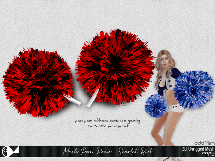 Mesh PomPoms - Scarlet Riot