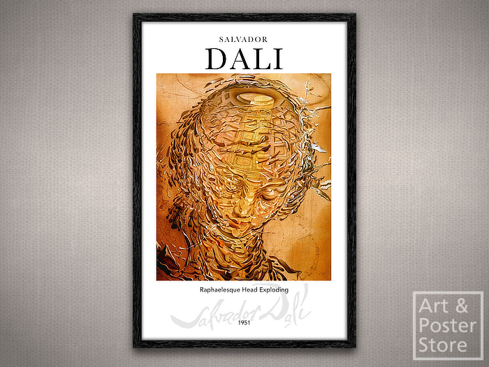 Raphaelesque Head Exploding - Dali | Fine Art Poster | Mesh Frame with 6 texture options 