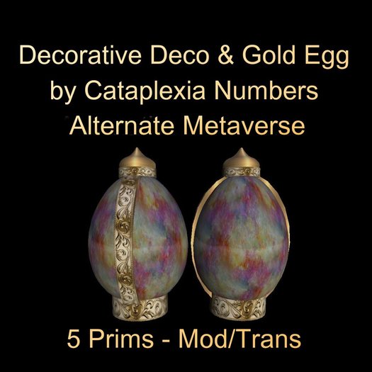 AMV Decorative Deco & Gold Egg - Abstract 1