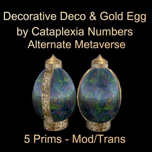 AMV Decorative Deco & Gold Egg - Abstract 4