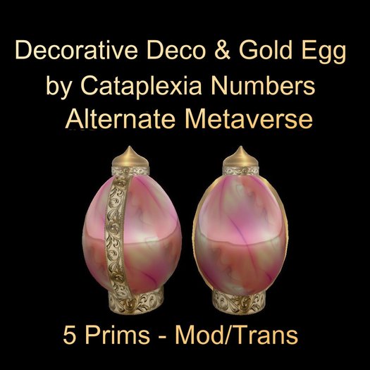 AMV Decorative Deco & Gold Egg - Abstract 5