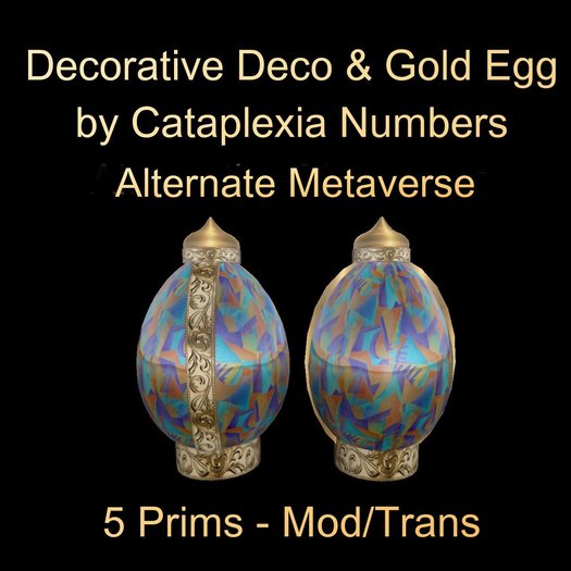 AMV Decorative Deco & Gold Egg - Abstract 9