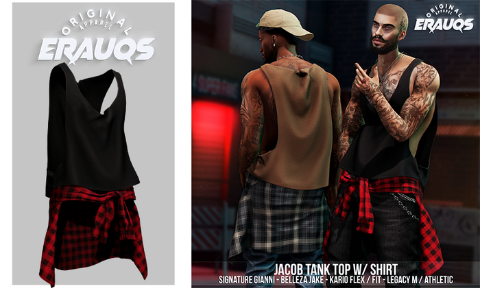[ ERAUQS ] - Jacob Tank Top w/ Shirt - 06
