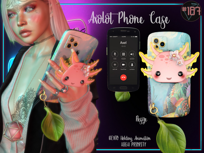 #187# Axolot Phone Case *Holding*