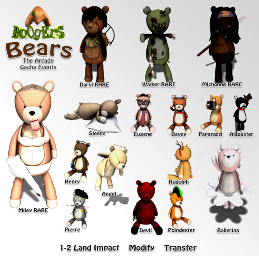 <:*BoOgErS*:> Bears- Arcade 2013 FULL SET