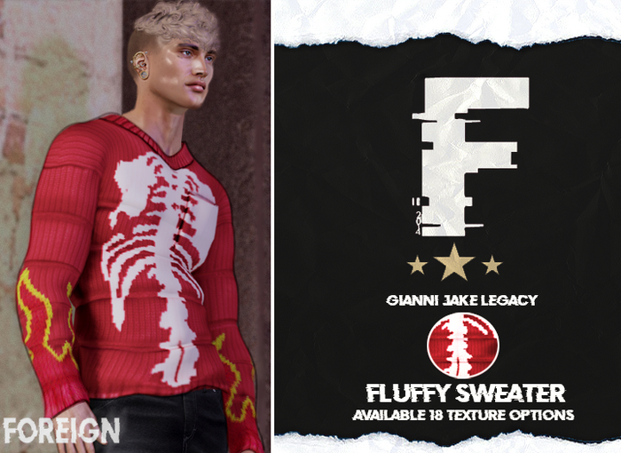 Fluffy Sweater - Bones-