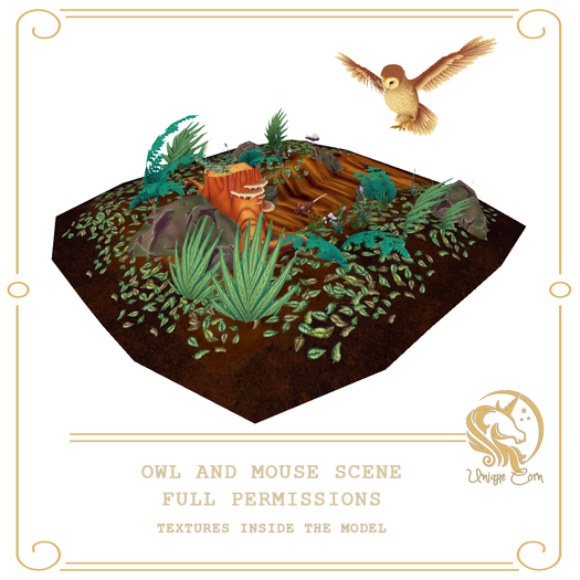 Full Perm Owl and Mouse Scene