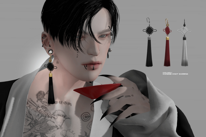 [Dope+Mercy]Chinese knot Earring_Fatpack (ADD)