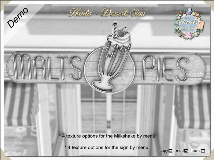 DEMO Hanta - Desserts Sign with Texture Change