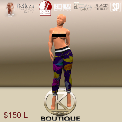 Slim Leggings Florals Purple