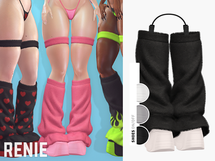 RENIE : FUZZY LEGWARMERS - BLACK