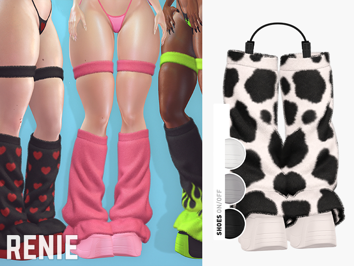 RENIE : FUZZY LEGWARMERS - COW