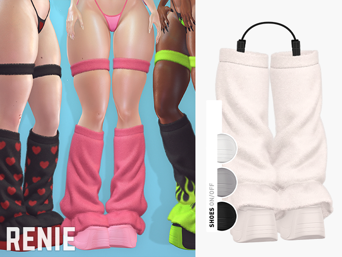 RENIE : FUZZY LEGWARMERS - WHITE