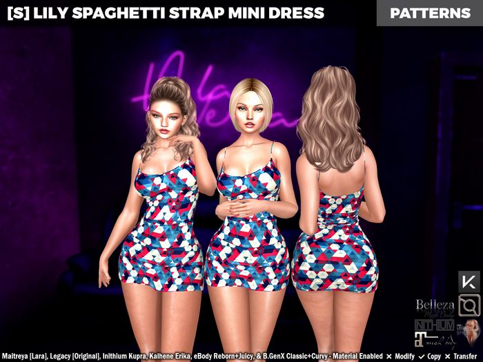 [S] Lily Spaghetti Strap Mini Dress Patterns