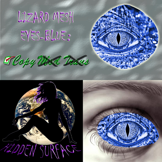 Lizard MESH Eyes-Blue HD *Hidden~Surface*