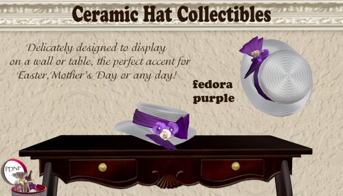 PDN: CERAMIC FEDORA PURPLE BOXED