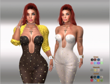 Jacket & Catsuit with Diamond Fishnet 20x Color HUD,Maitreya,Legacy,Erika,Belleza,Kupra,Reborn