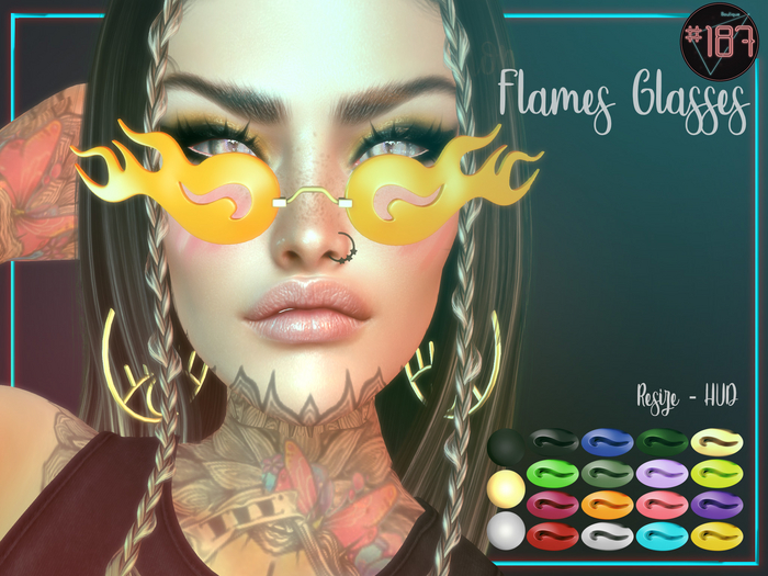 #187# Flames Glasses