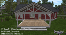 LH Ranch Silver Spurs/Silver Ridge Back Porch Ext. - White Trim ~SLD MESH~