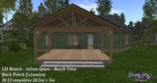 LH Ranch Silver Spurs/Silver Ridge Back Porch Ext. - Beech Trim ~SLD MESH~