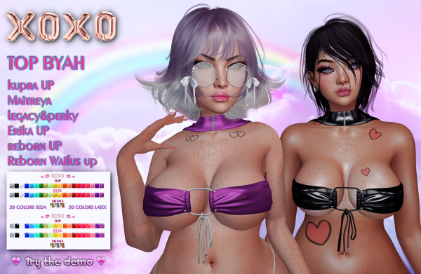 XOXO - TOP BYAH 20 COLORS HUD SEDA E LATEX DEMO