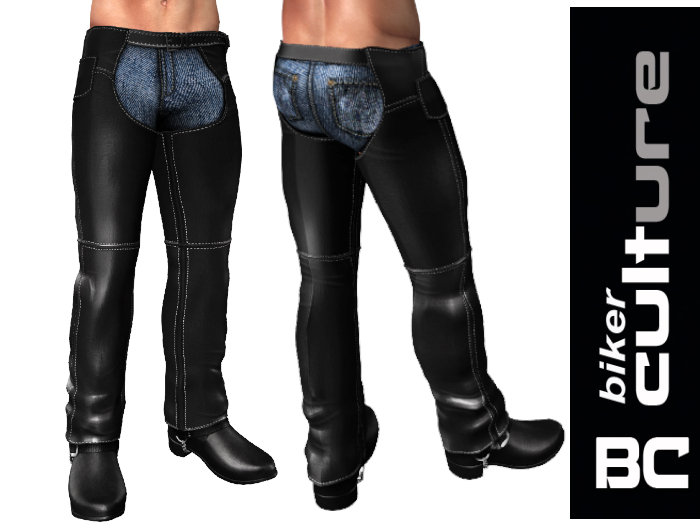 Biker Culture - Mens Chaps & Boots - Black