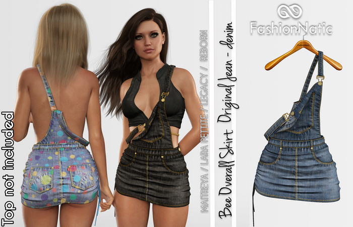 Bee Overall Original Skirt Denim - Jeans - Maitreya, Petite, Legacy, Reborn - FashionNatic