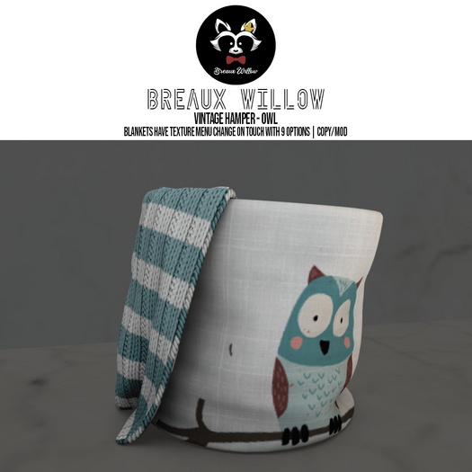 Vintage Hamper - Owl - Breaux Willow [Boxed]