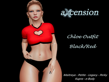 aX: Chloe Outfit Black - Red