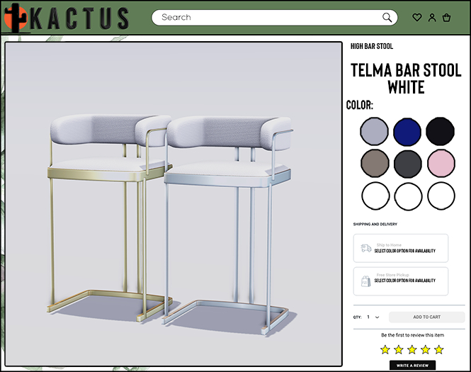 Kactus - Telma Bar Stool White