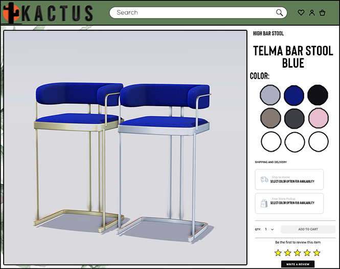 Kactus - Telma Bar Stool Blue