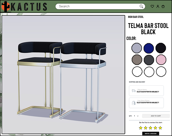 Kactus - Telma Bar Stool Black