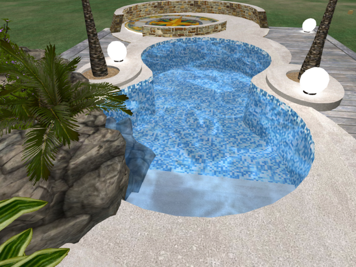 Swimming pool with setting