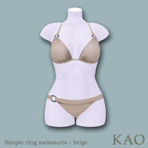KAO : simple ring swimsuits - beige -