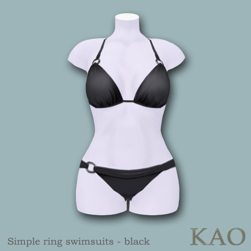 KAO : simple ring swimsuits - black -