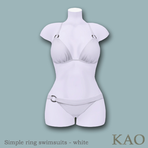 KAO : simple ring swimsuits - white -
